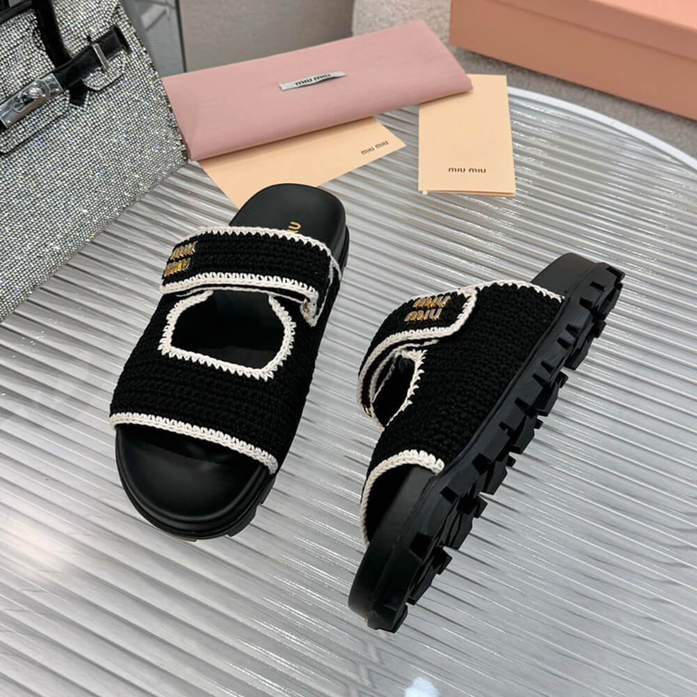 M1um1u Crochet knit slides