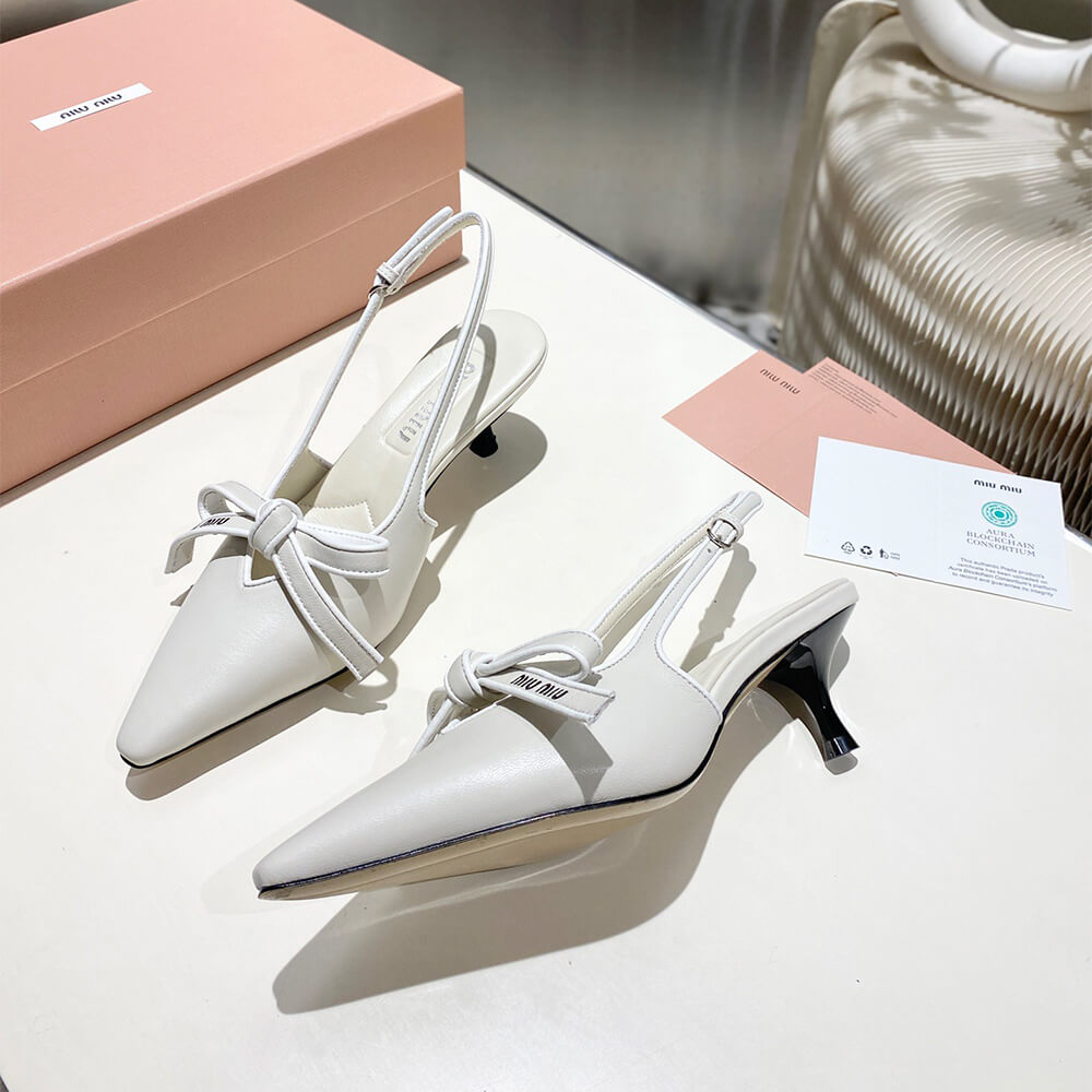 M1um1u Nappa leather slingback pumps