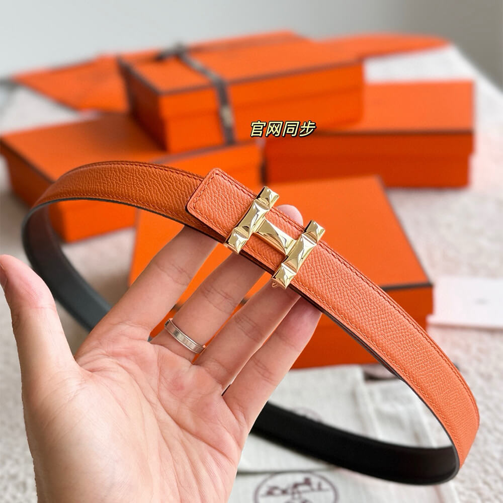 H Infini belt buckle & Reversible leather strap 24 mm