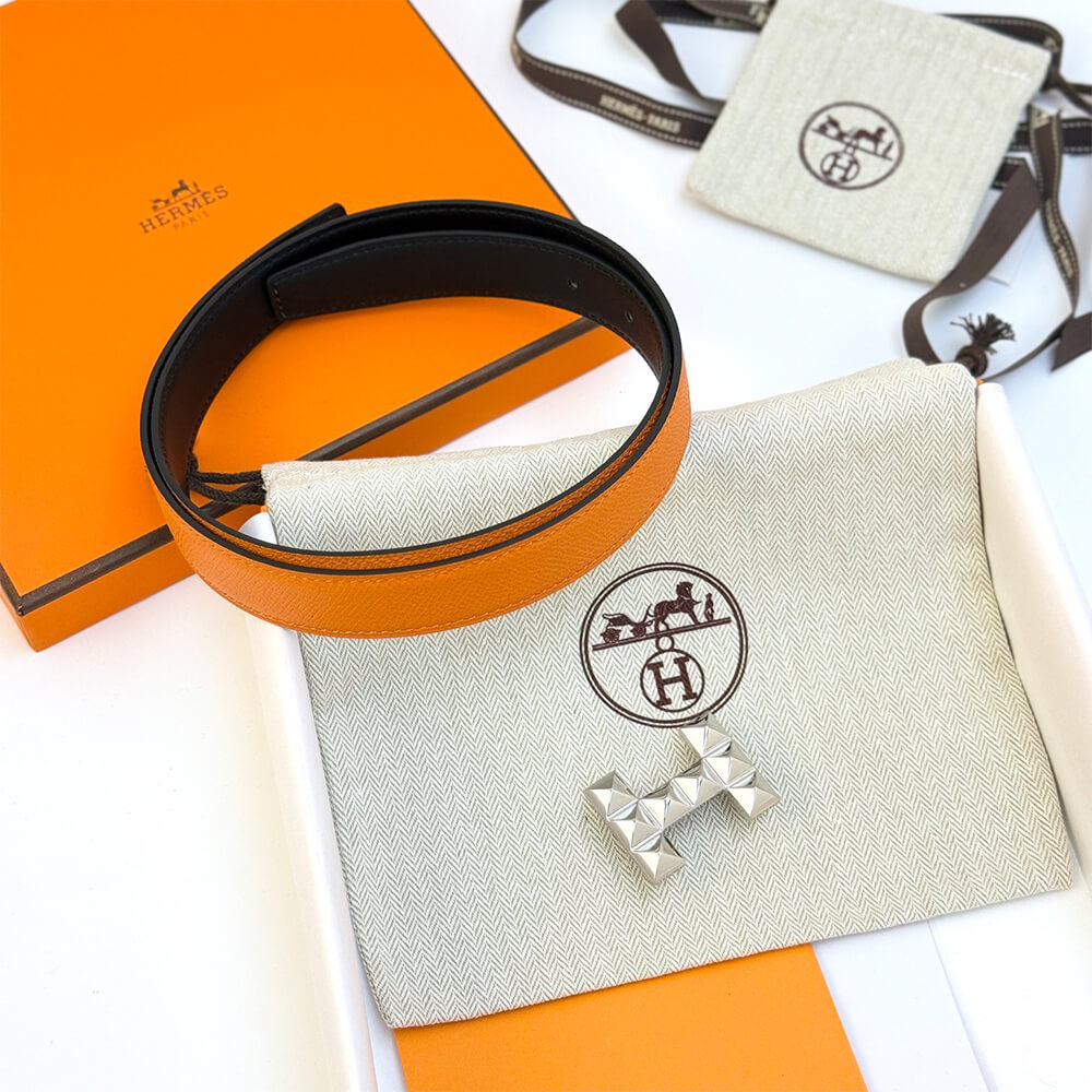 H Infini belt buckle & Reversible leather strap 24 mm