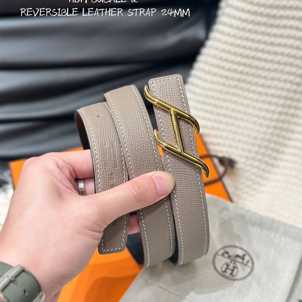 HDN belt buckle & Reversible leather strap 24 mm