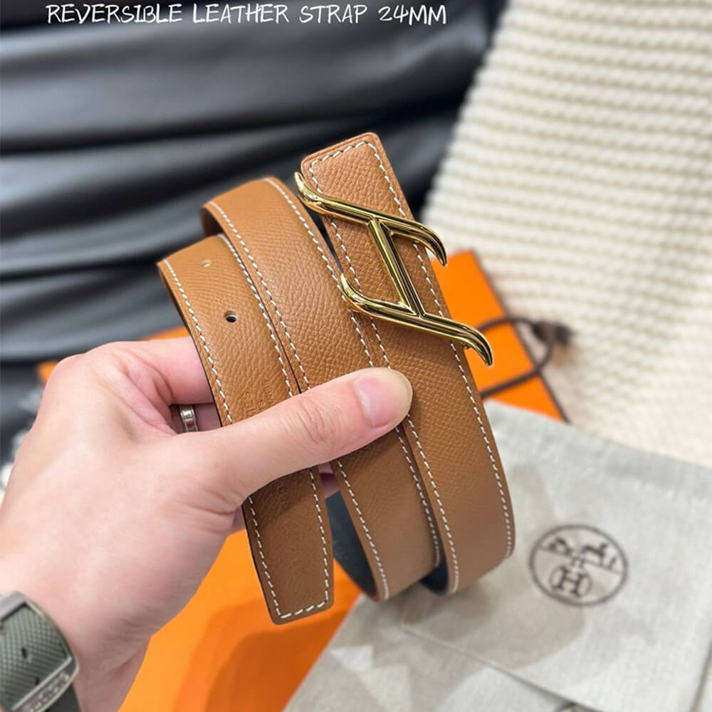 HDN belt buckle & Reversible leather strap 24 mm