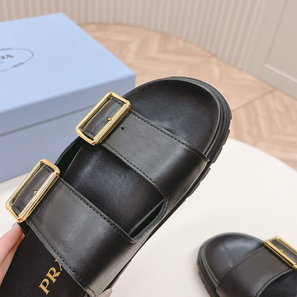 Pra*a Nappa leather slides