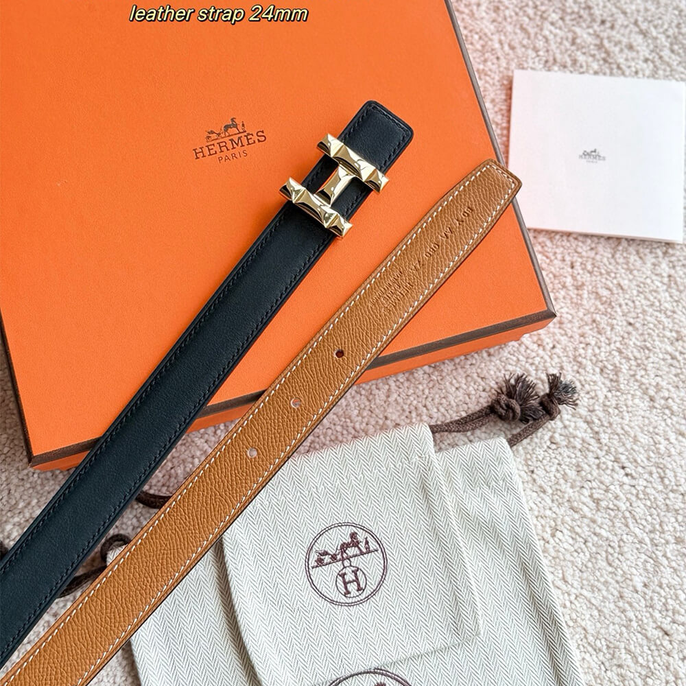 H Infini belt buckle & Reversible leather strap 24 mm