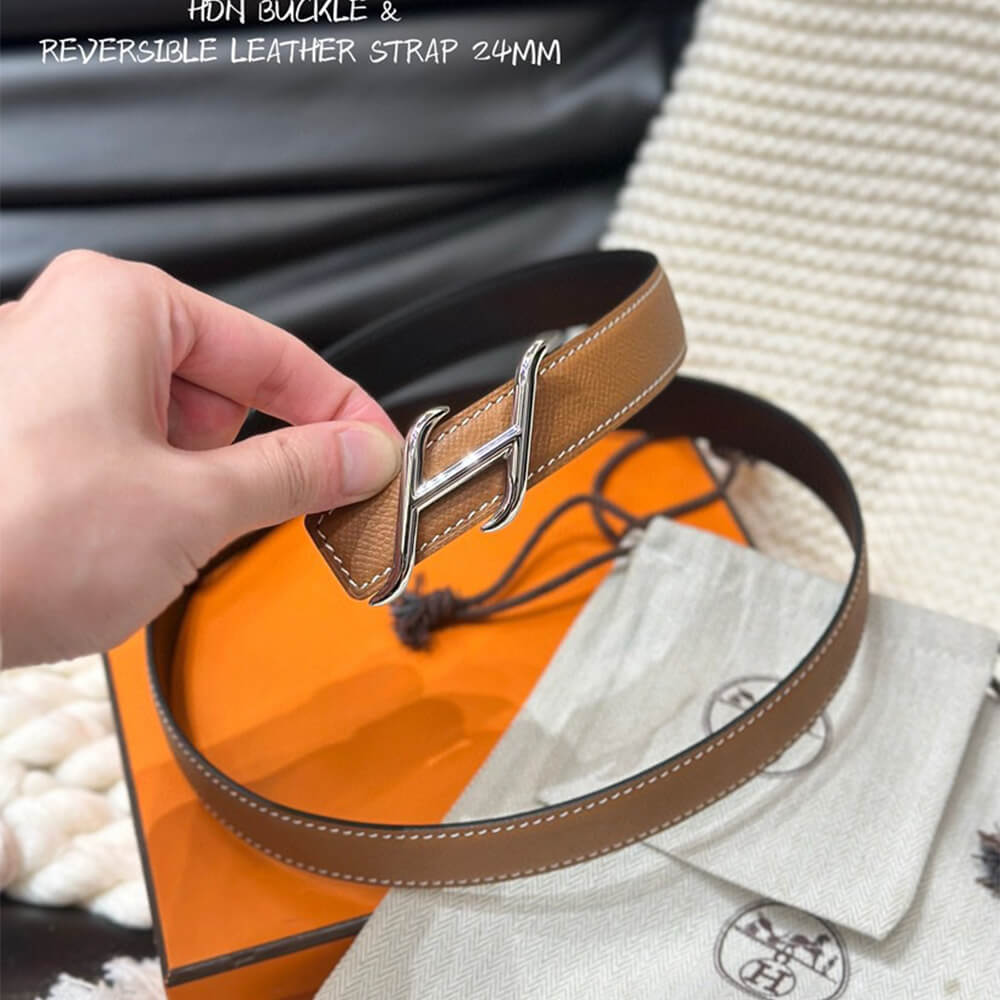 HDN belt buckle & Reversible leather strap 24 mm