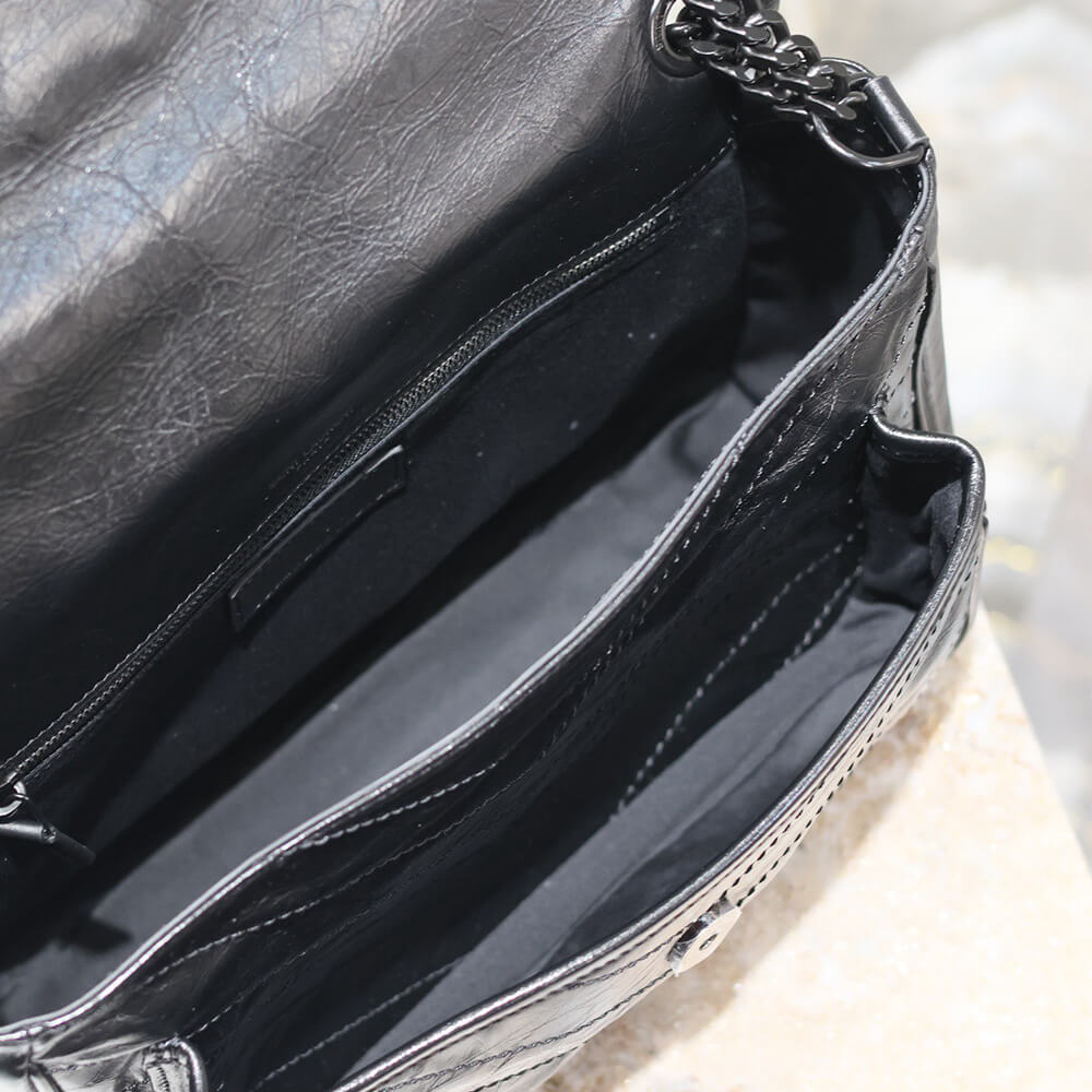 Sa1nt Lau*nt NIKI MEDIUM IN CRINKLED VINTAGE LEATHER(HIGH-END GRADE)