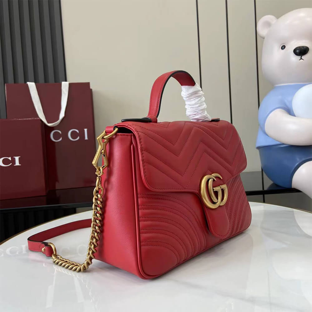 Gvc*1 GG Marmont Small Top Handle Bag