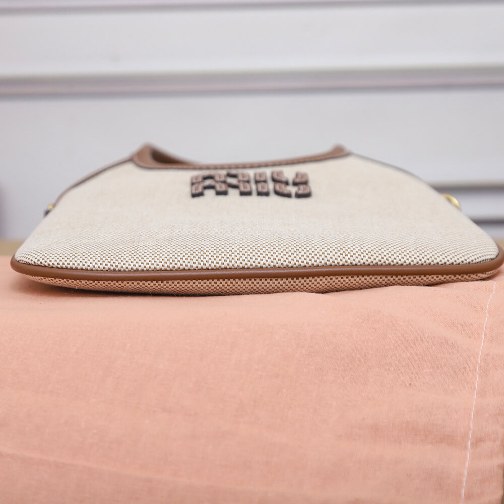 M1um1u MINI IVY canvas and leather bag(HIGH-END GRADE)
