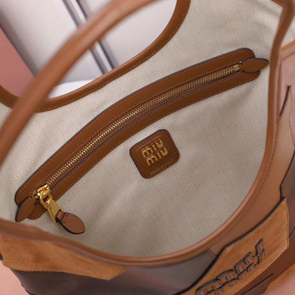 M1um1u REGULAR IVY leather patchwork bag(HIGH-END GRADE)