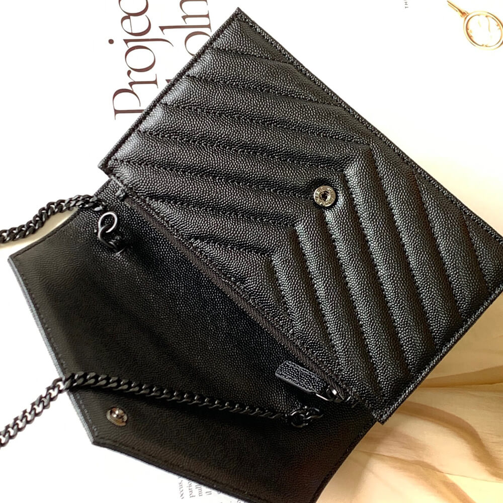 Y51 cassandre envelope chain wallet in grain de poudre leather(High-end Grade)