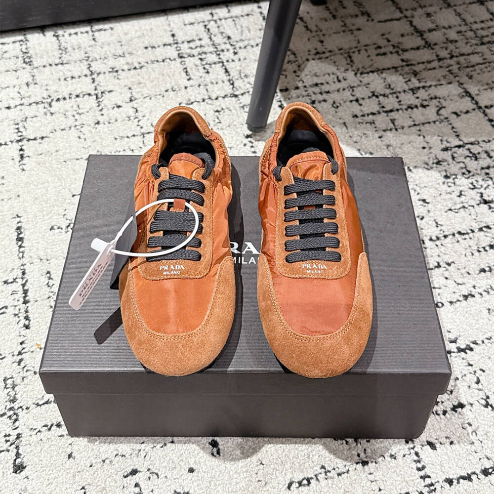 Pra*a Collapse Re-Nylon and suede sneakers