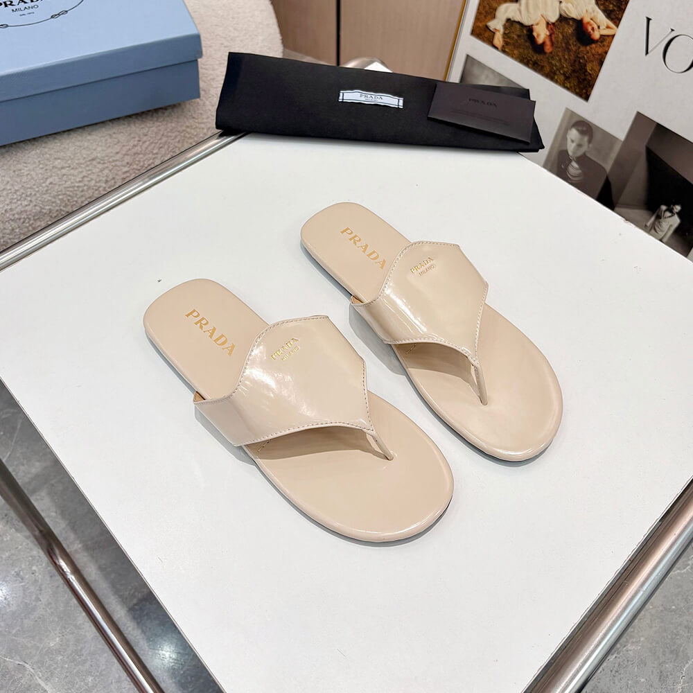 Pra*a Brushed leather thong sandals