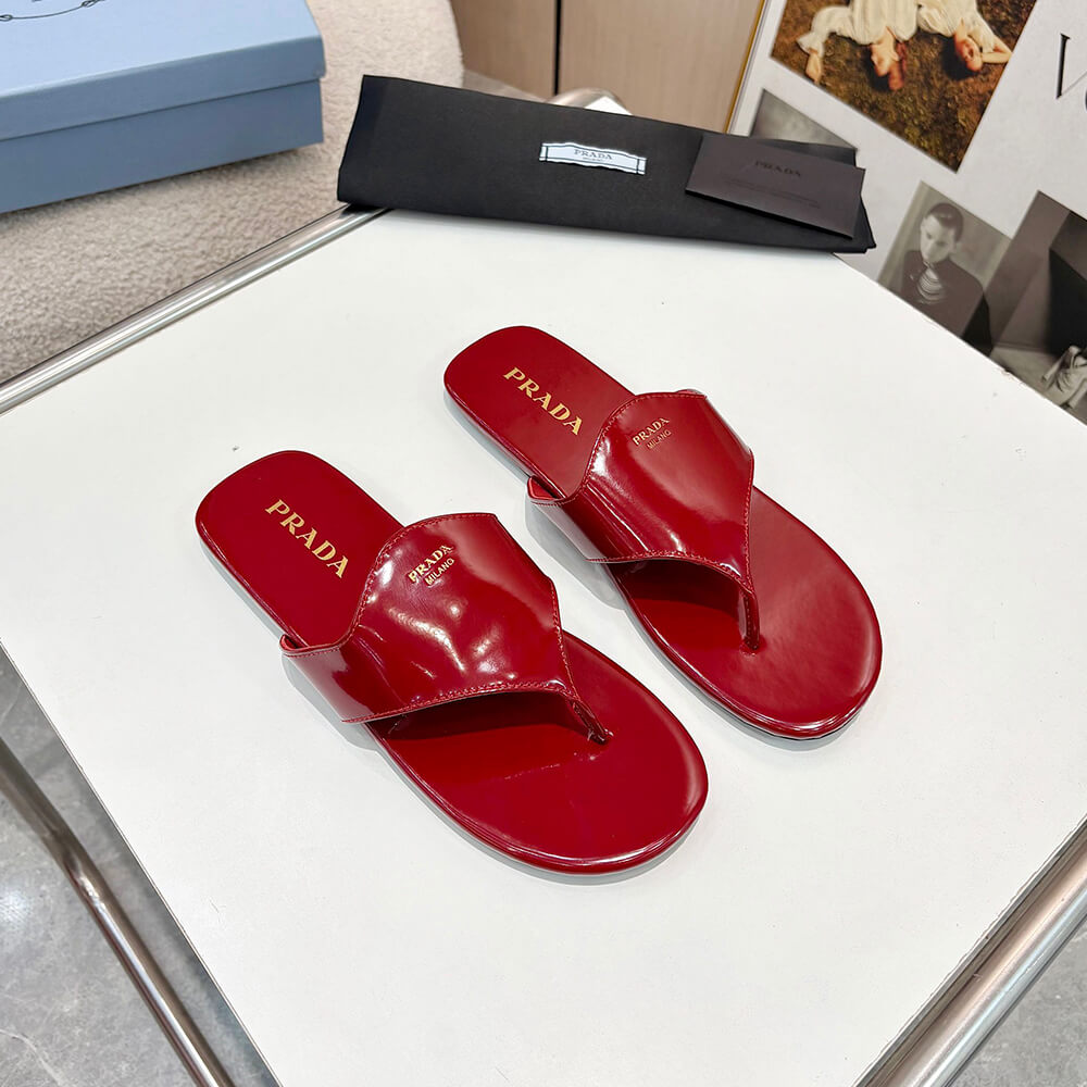 Pra*a Brushed leather thong sandals
