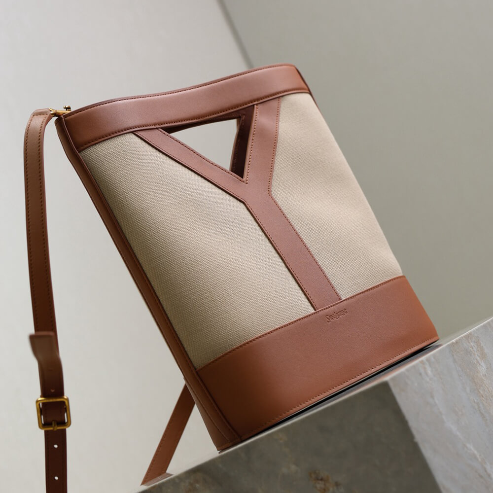 Y51 Y small bucket in canvas and leather(HIGH-END GRADE)