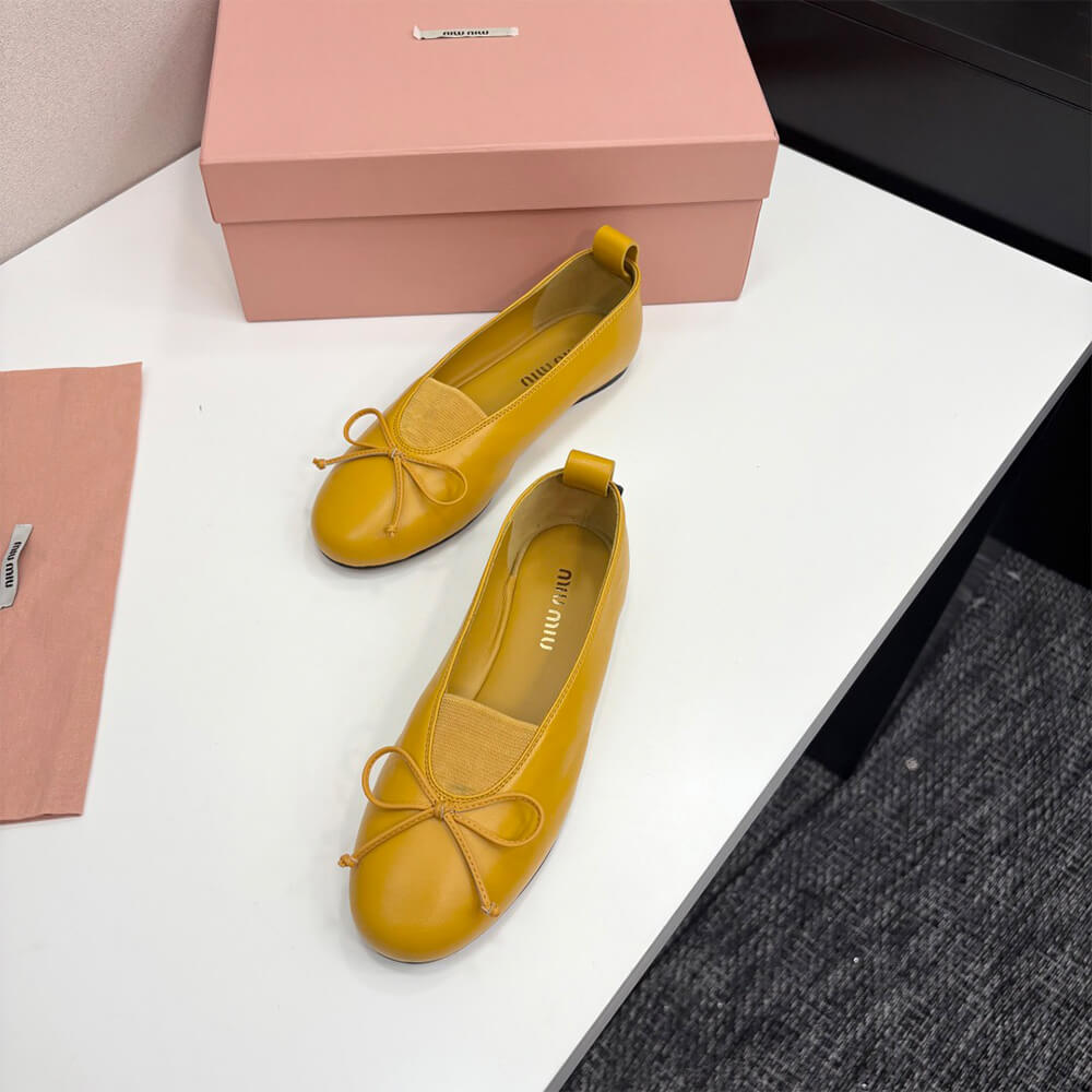 M1um1u ??lan nappa leather ballerinas