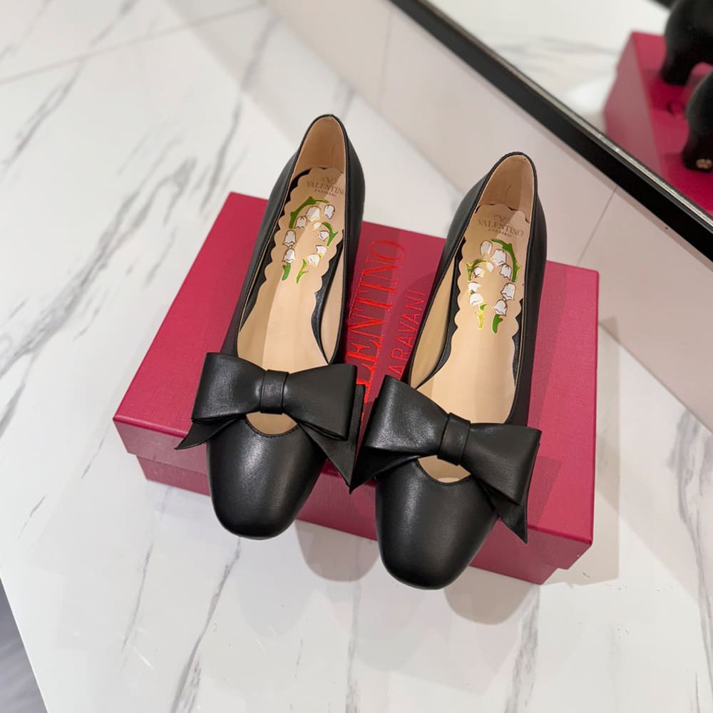 Va1e*ntin0 BOWOW sheepskin high heels (heel height 4.5 cm)