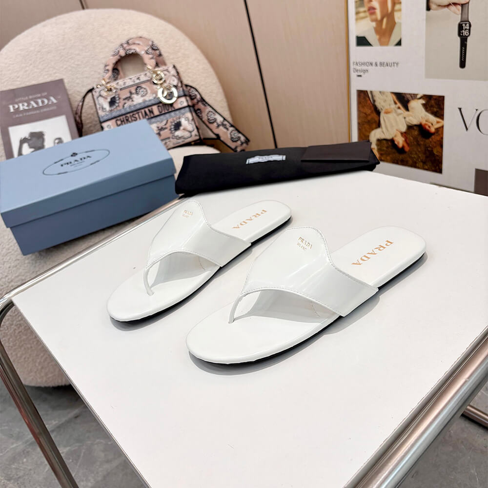 Pra*a Brushed leather thong sandals