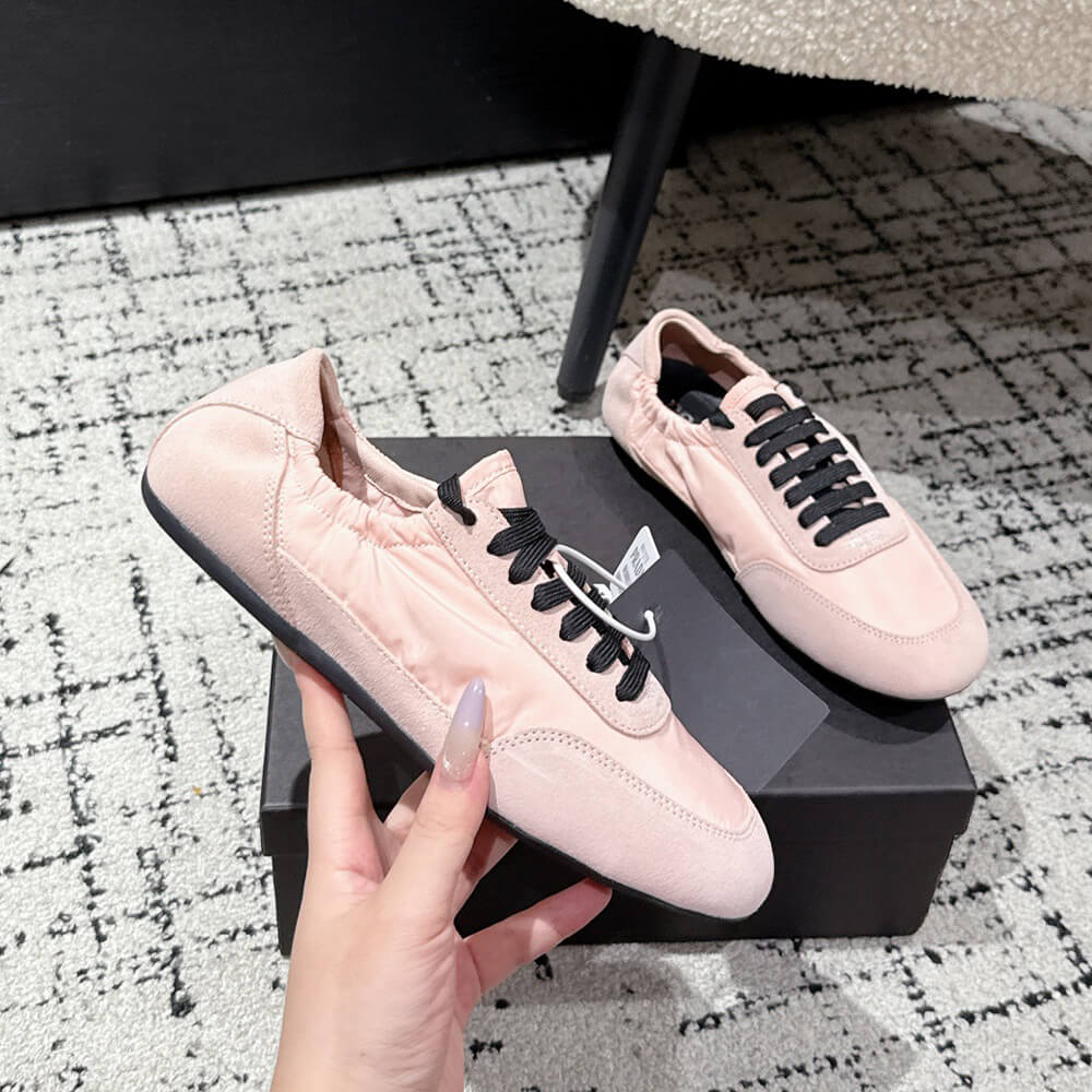 Pra*a Collapse Re-Nylon and suede sneakers