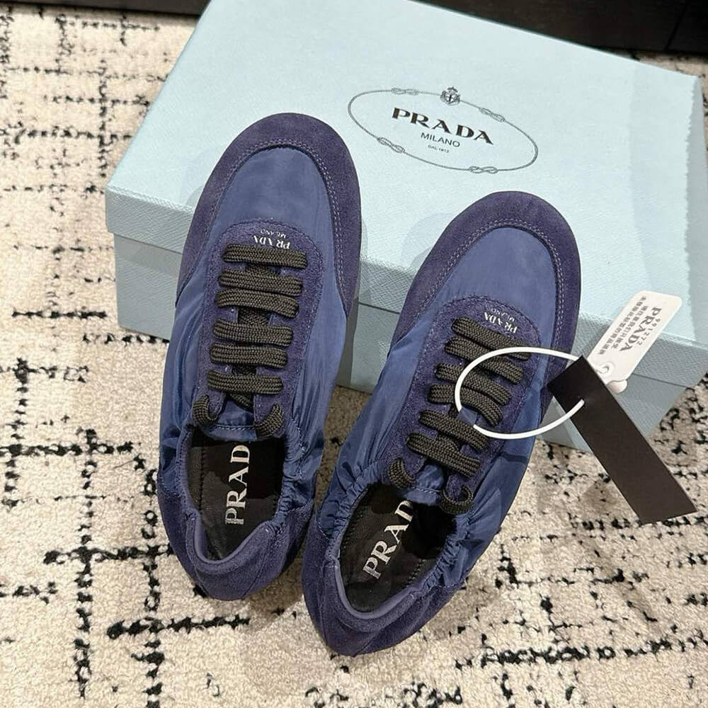 Pra*a Collapse Re-Nylon and suede sneakers