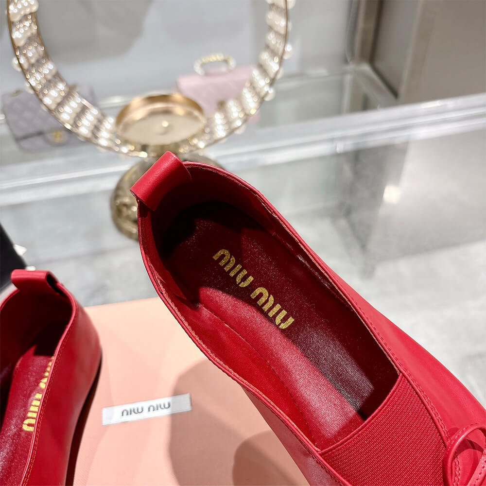 M1um1u ??lan nappa leather ballerinas