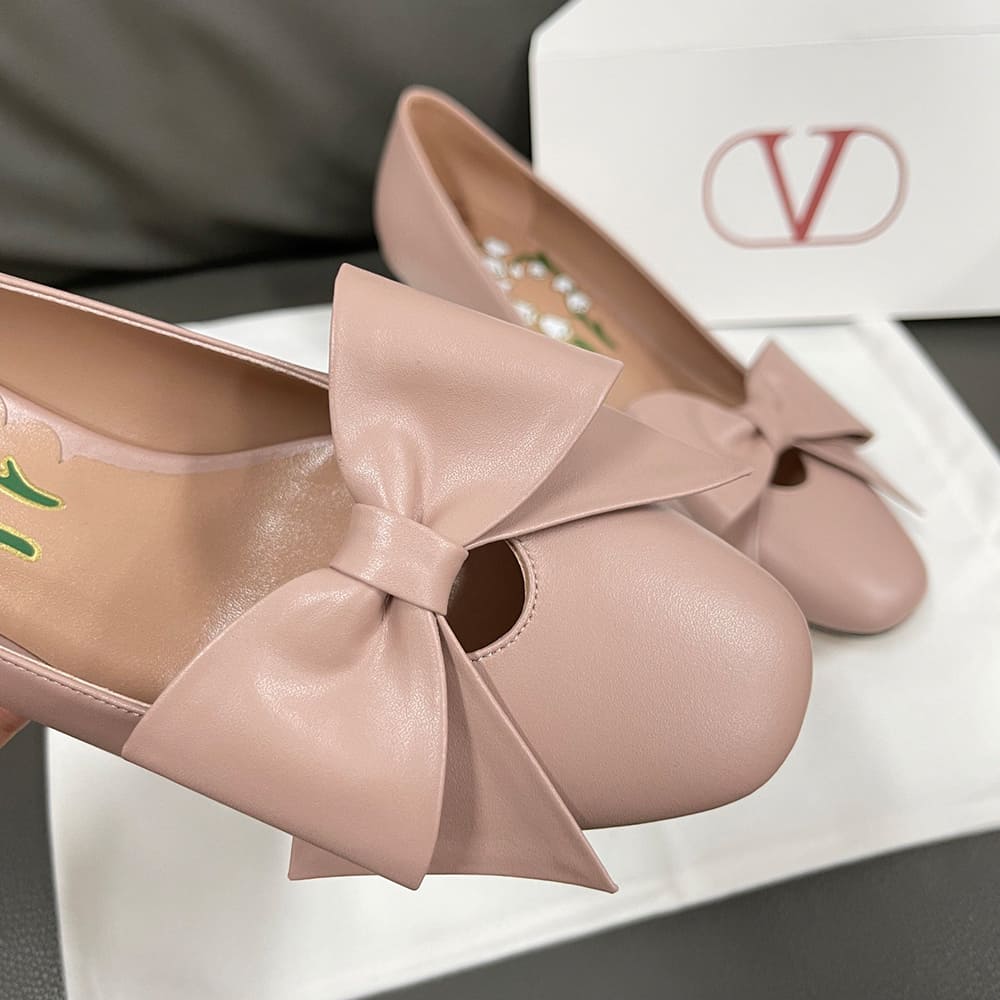 Va1e*ntin0 BOWOW sheepskin high heels (heel height 4.5 cm)