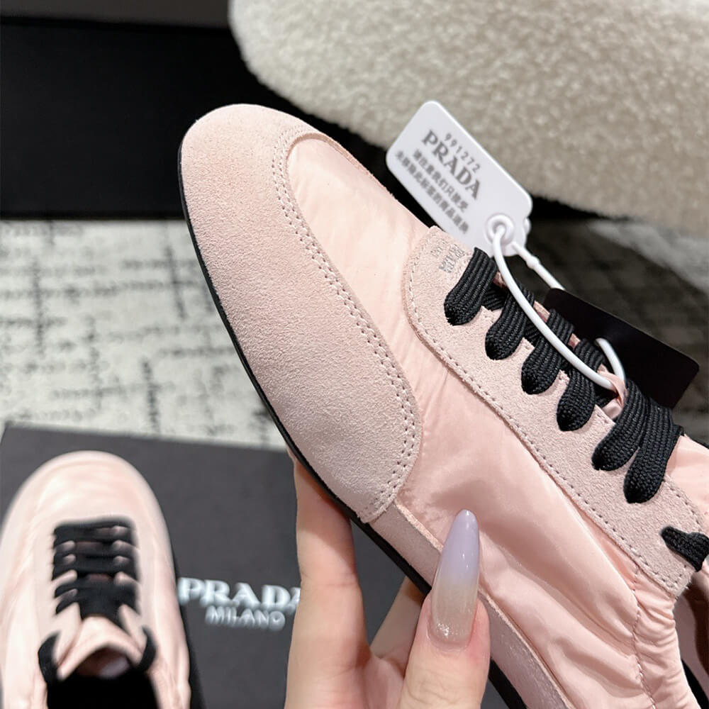 Pra*a Collapse Re-Nylon and suede sneakers