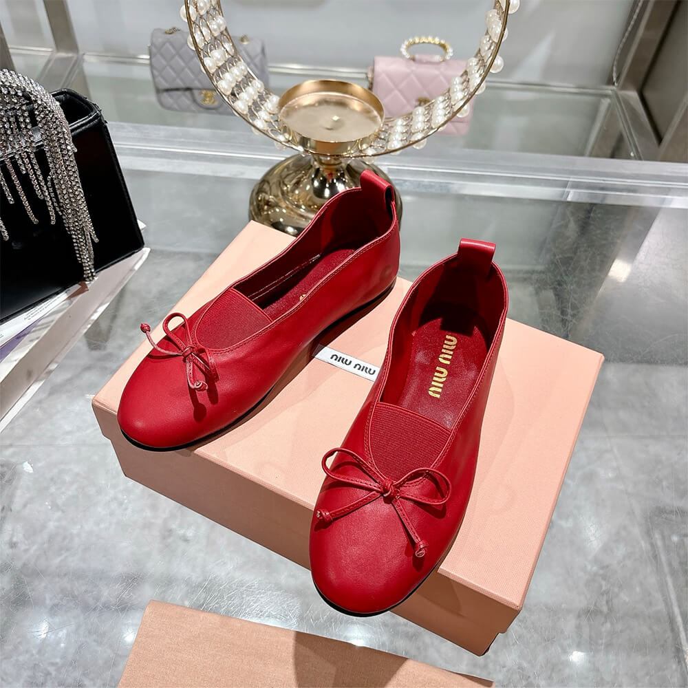 M1um1u ??lan nappa leather ballerinas
