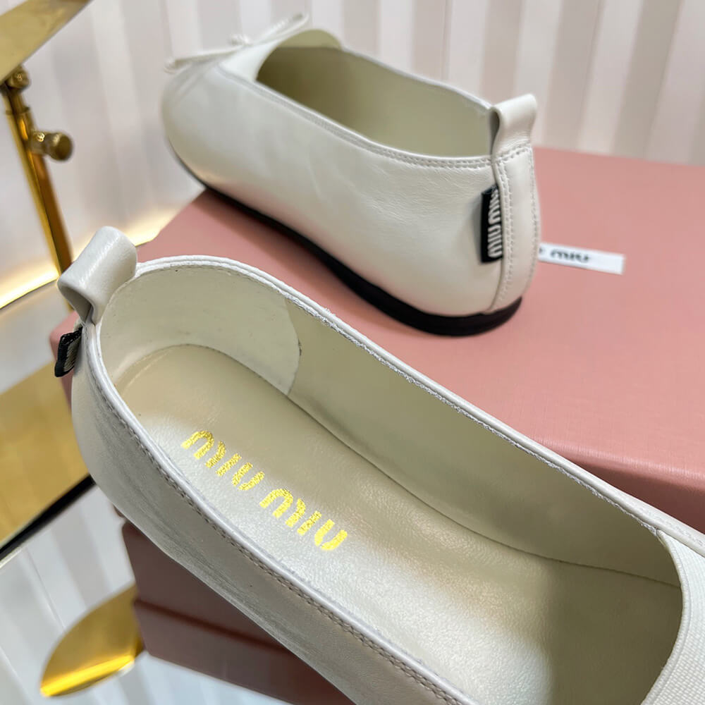 M1um1u ??lan nappa leather ballerinas