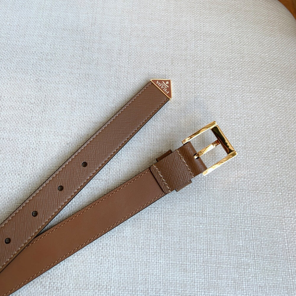 Pra*a Saffiano leather belt