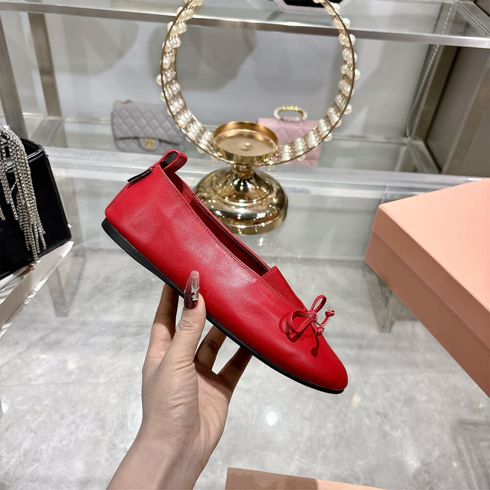 M1um1u ??lan nappa leather ballerinas