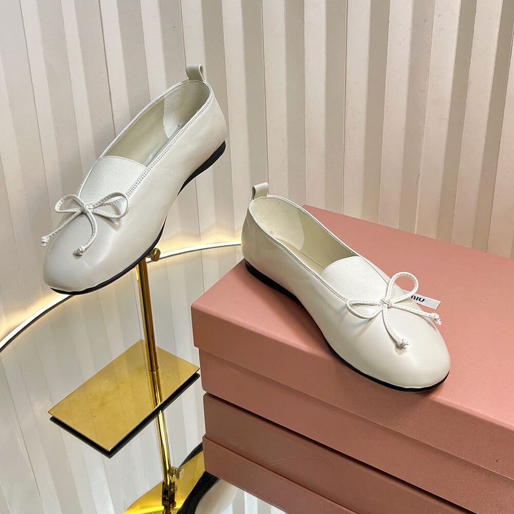 M1um1u ??lan nappa leather ballerinas