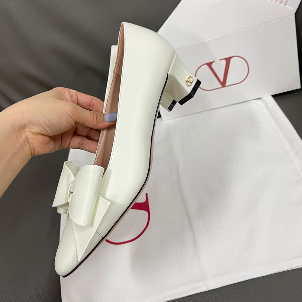 Va1e*ntin0 BOWOW sheepskin high heels (heel height 4.5 cm)