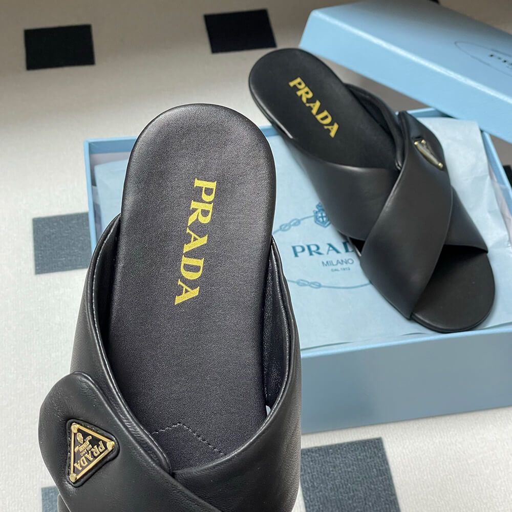 Pra*a Padded nappa leather slides