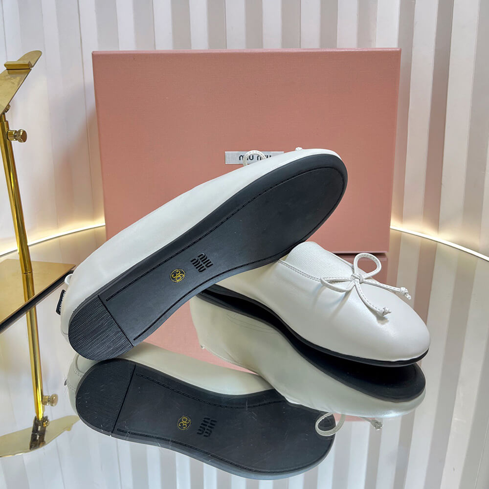 M1um1u ??lan nappa leather ballerinas