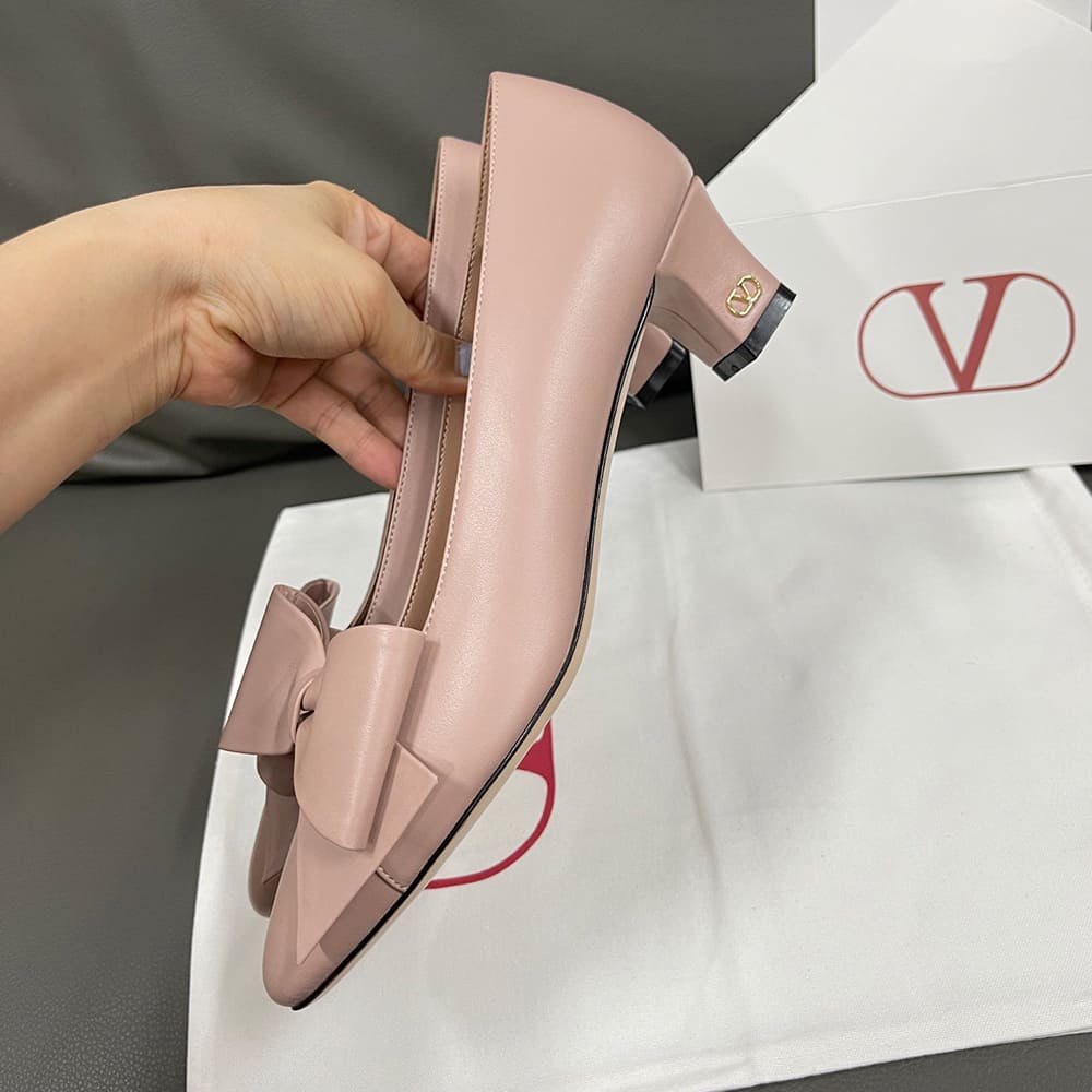 Va1e*ntin0 BOWOW sheepskin high heels (heel height 4.5 cm)
