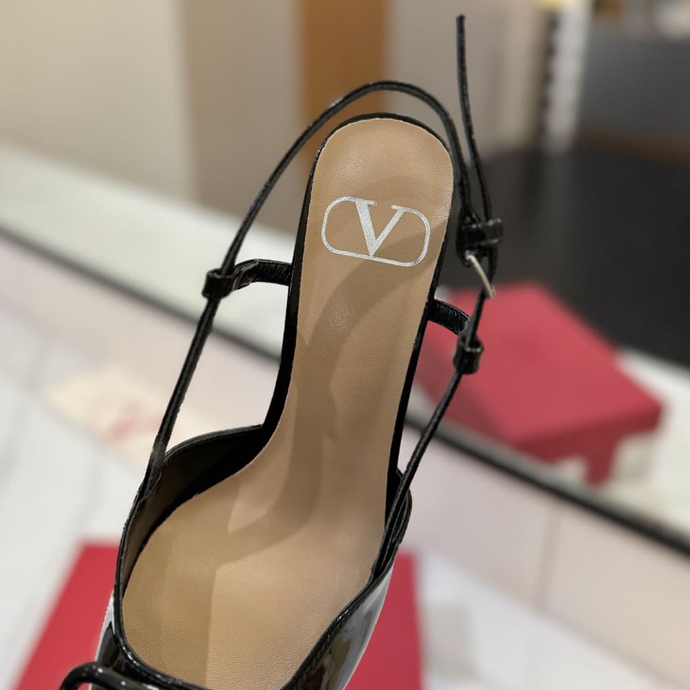 Va1e*ntin0 VLOGO SIGNATURE patent leather lace-up high heels (heel height 8 cm)