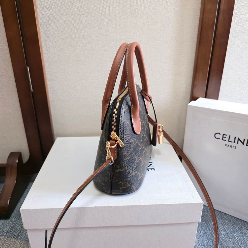 Ce1i*e TEEN HONORINE BAG IN Triomphe Canvas and Calfskin