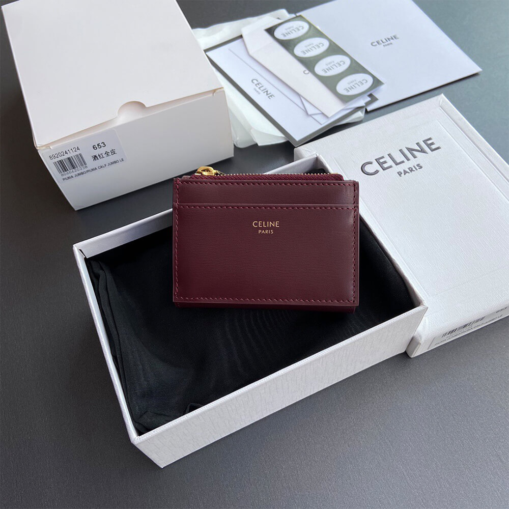Ce1i*e COMPACT WALLET WITH COIN TRIOMPHE IN SHINY CALFSKIN(HIGH-END GRADE)