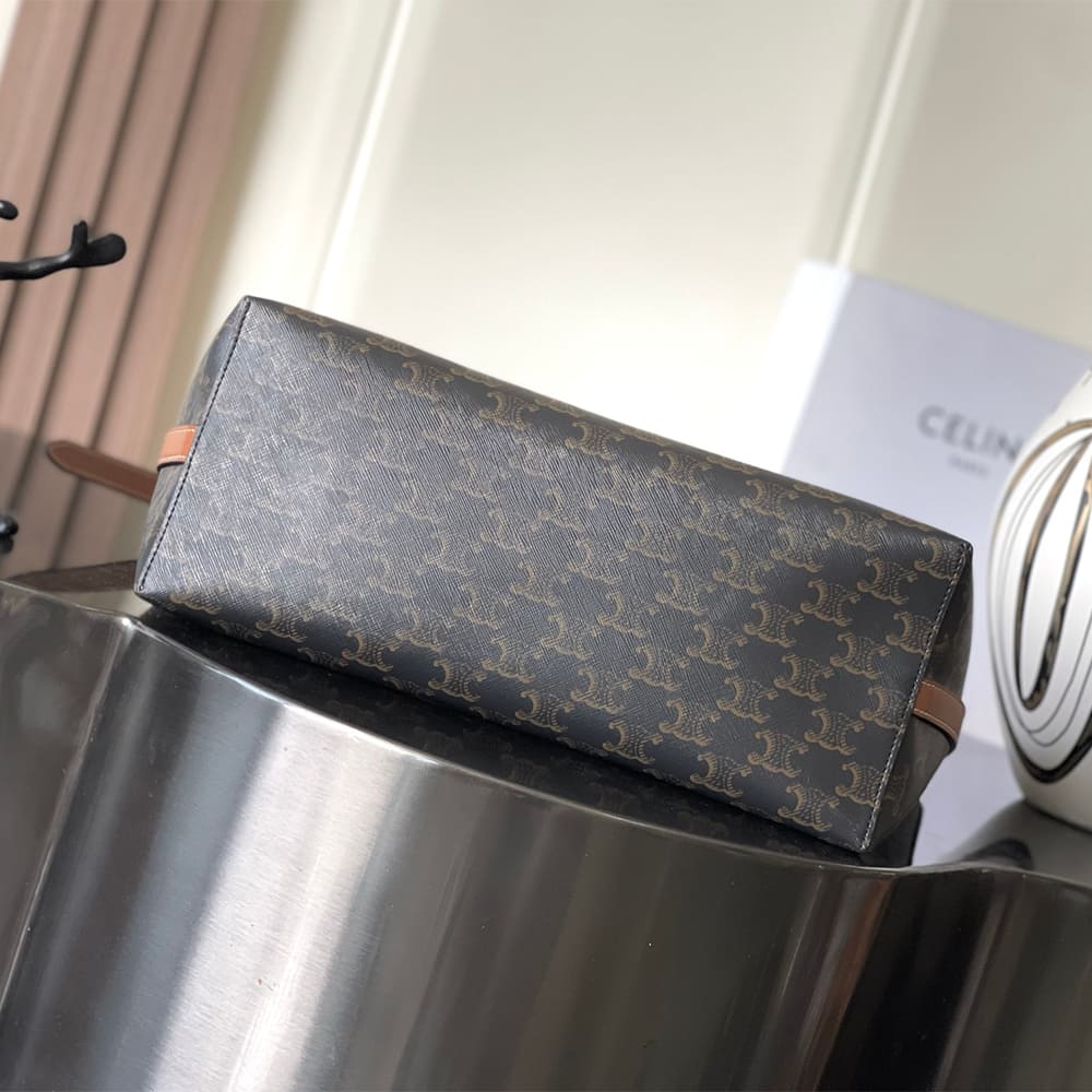 Ce1i*e SOFT SHOPPER BAG IN Triomphe Canvas and Calfskin