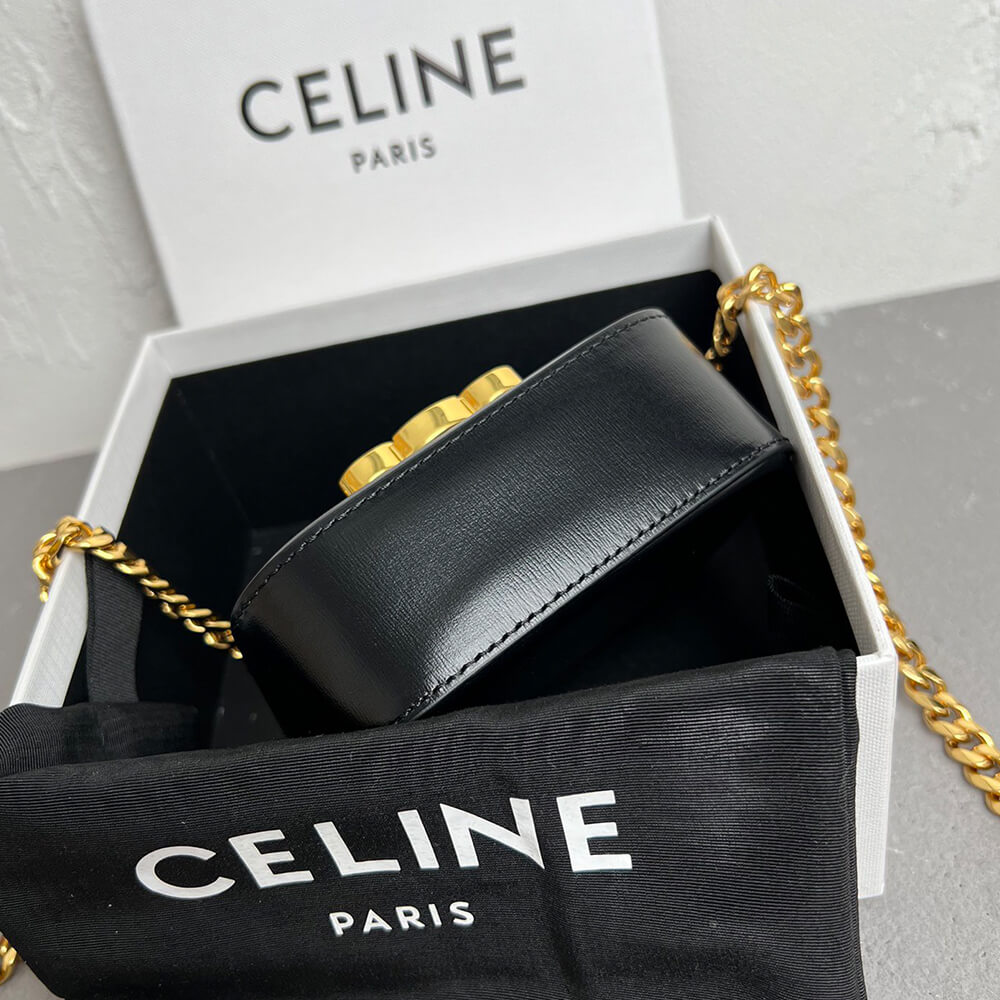 Ce1i*e MINI CHAIN CLAUDE IN Shiny calfskin(HIGH-END GRADE)