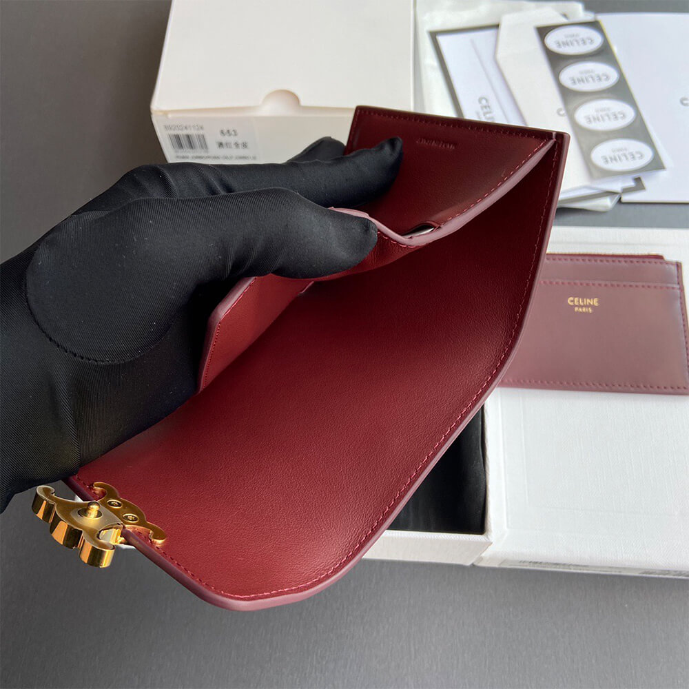 Ce1i*e COMPACT WALLET WITH COIN TRIOMPHE IN SHINY CALFSKIN(HIGH-END GRADE)