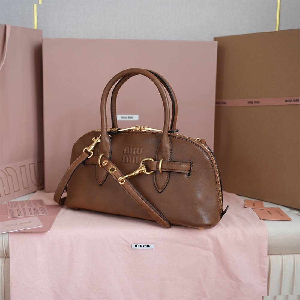 M1um1u Regular Aventure nappa leather top-handle bag(HIGH-END GRADE)