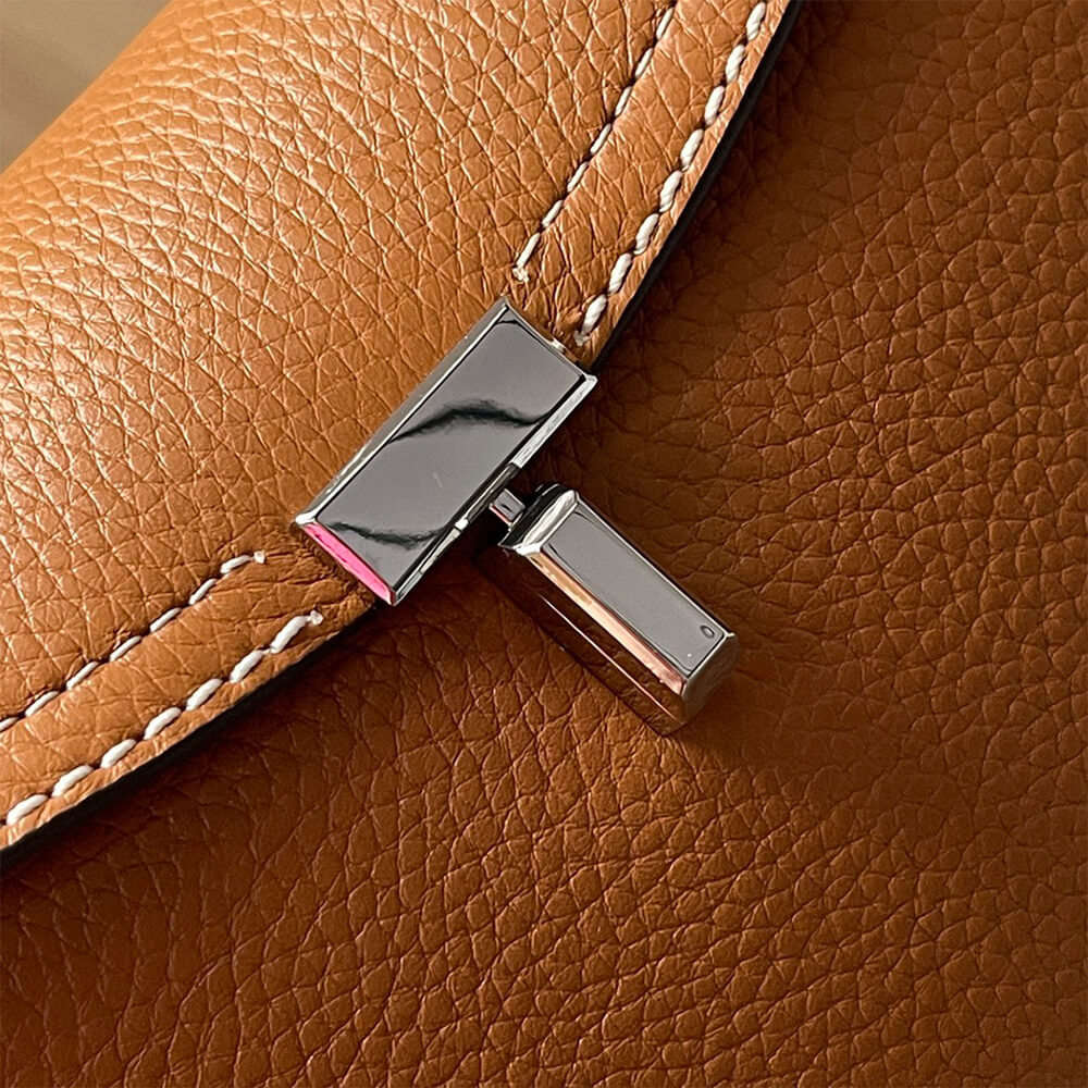 TOTEME T-Lock grained-leather clutch(High-end Grade)