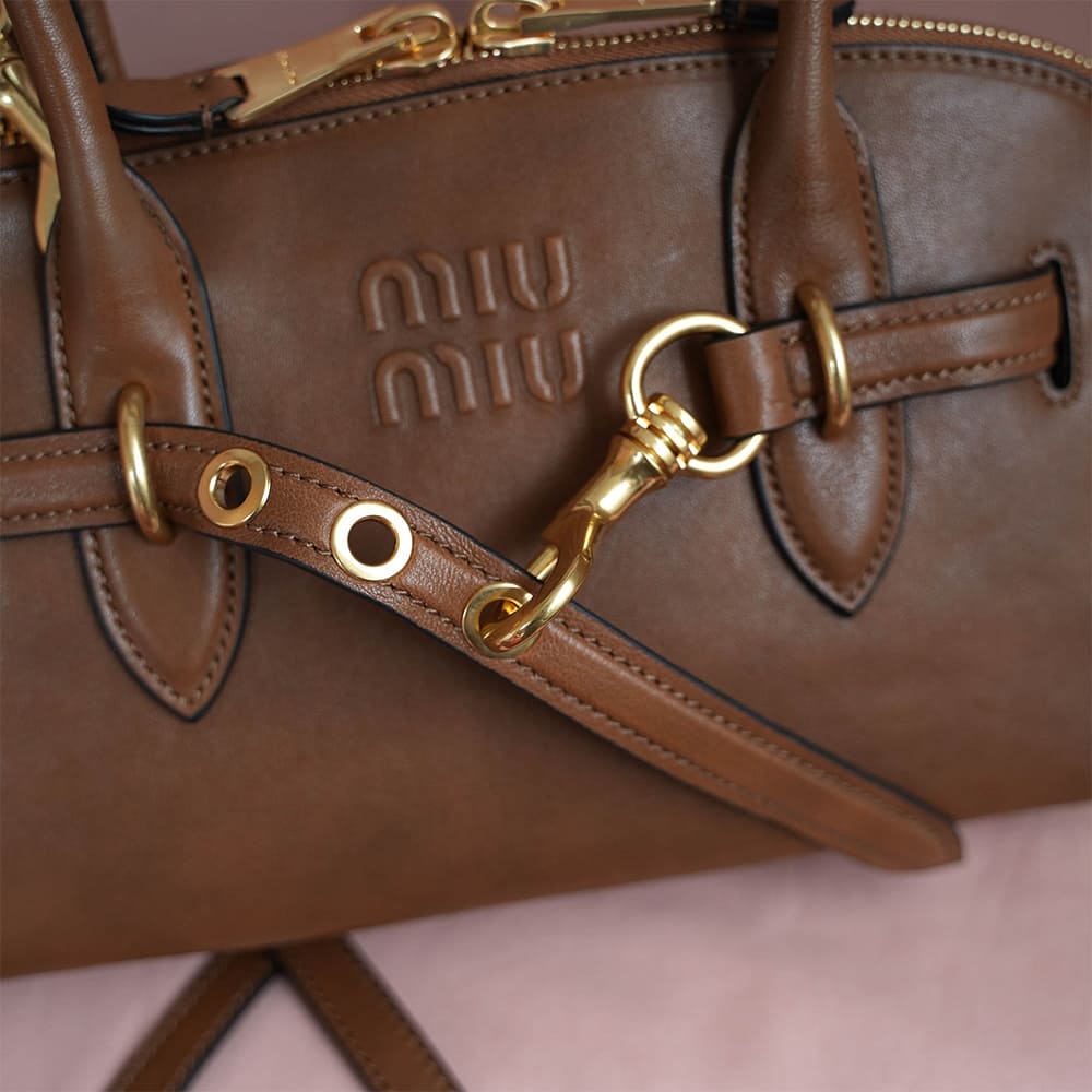 M1um1u Regular Aventure nappa leather top-handle bag(HIGH-END GRADE)