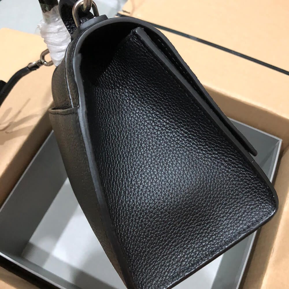 Ba1en*iaga Leather Black Small Hourglass Bag(HIGH-END GRADE)