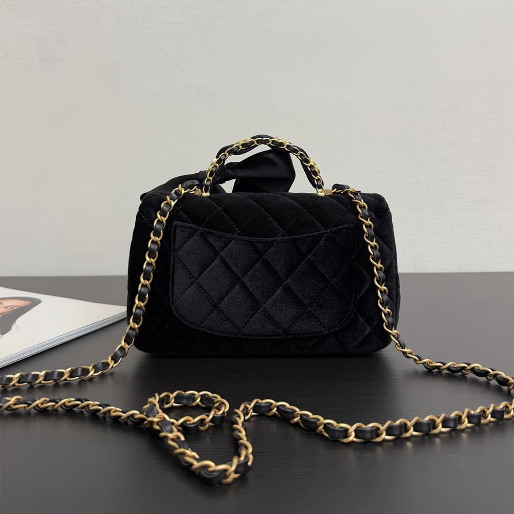Ch**el MINI FLAP BAG WITH TOP HANDLE(HIGH-END GRADE)