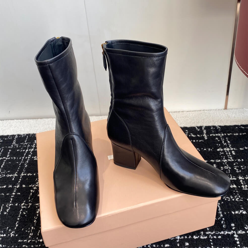 M1um1u Nappa leather booties