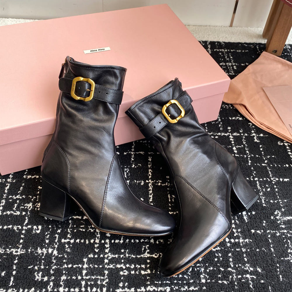 M1um1u Nappa leather booties