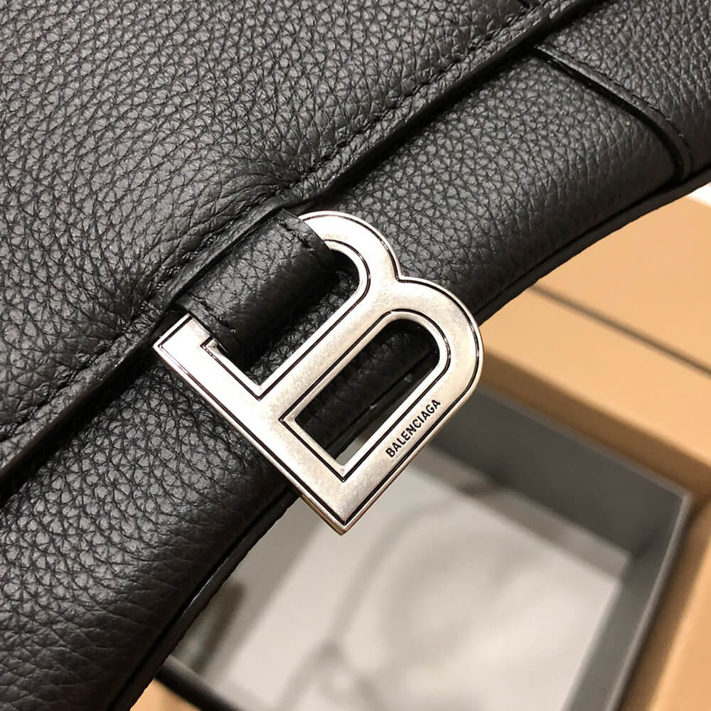 Ba1en*iaga Leather Black Small Hourglass Bag(HIGH-END GRADE)