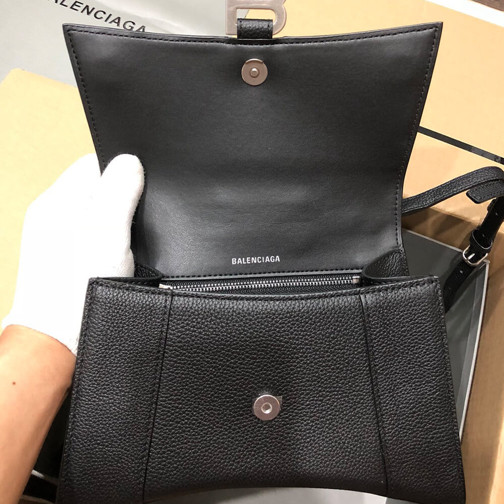 Ba1en*iaga Leather Black Small Hourglass Bag(HIGH-END GRADE)
